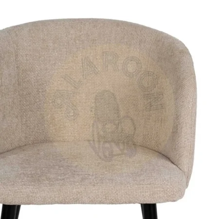 Silla para salón tapizada crema en tejido con estructura metálica 53x53x77cm - Ixia - 612647IX - foto-secundaria-3