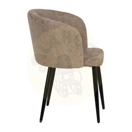 Silla tapizada beige en tejido poliéster con estructura metálica y relleno de espuma 53x53x77cm - Ixia - 612648IX - foto-secundaria-1