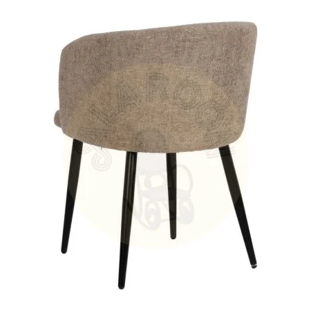 Silla tapizada beige en tejido poliéster con estructura metálica y relleno de espuma 53x53x77cm - Ixia - 612648IX - foto-secundaria-2
