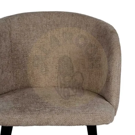 Silla tapizada beige en tejido poliéster con estructura metálica y relleno de espuma 53x53x77cm - Ixia - 612648IX - foto-secundaria-3