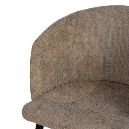 Silla tapizada beige en tejido poliéster con estructura metálica y relleno de espuma 53x53x77cm - Ixia - 612648IX - foto-secundaria-4