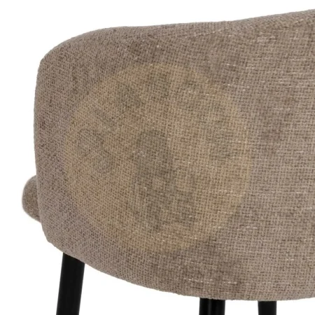 Silla tapizada beige en tejido poliéster con estructura metálica y relleno de espuma 53x53x77cm - Ixia - 612648IX - foto-secundaria-7