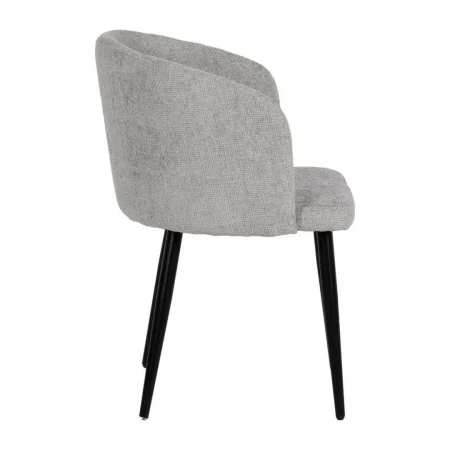 Silla tapizada gris en tejido con estructura de metal 53x53x77cm - Ixia - 612649IX - foto-blanco
