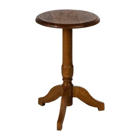 Mesita auxiliar natural de madera de mango para salón 41x41x69cm - Ixia - 612660IX - foto-blanco