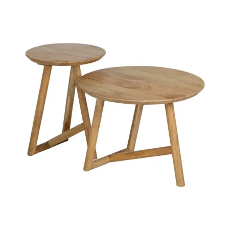 Mesa de centro natural en madera de mango 60x60x45cm - Ixia - 612666IX - foto-blanco
