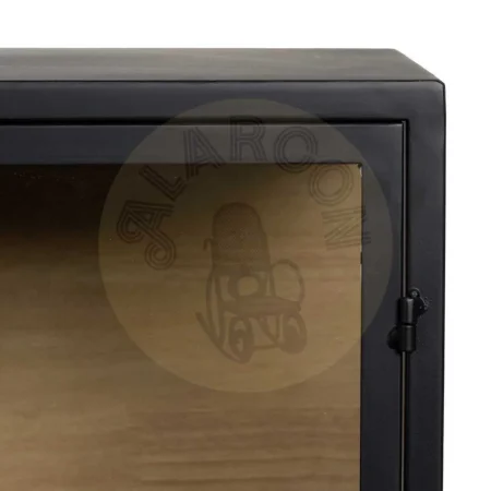 Vitrina en DM y hierro acabado negro y natural 150x38x80cm - Ixia - 612670IX - foto-secundaria-7