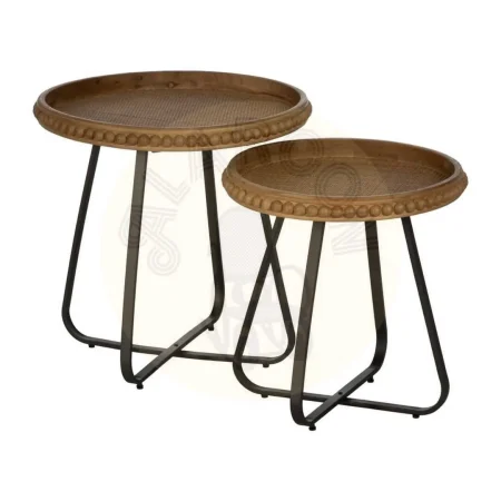 Mesita natural de metal y madera 52x52x54.50cm - Ixia - 612673IX - foto-secundaria-1