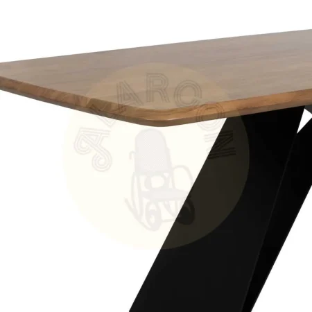 Mesa de comedor madera de acacia y hierro para salón 200x100x77cm - Ixia - 612696IX - foto-secundaria-5