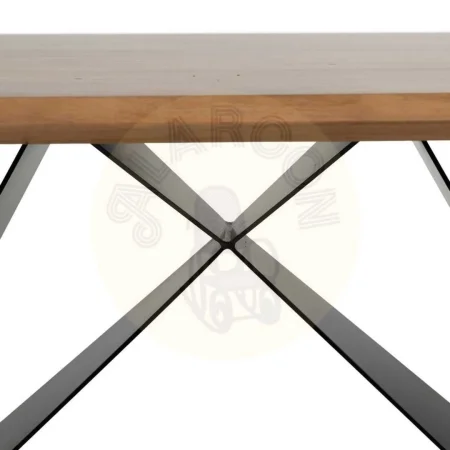 Mesa de comedor madera de acacia y hierro para salón 200x100x77cm - Ixia - 612696IX - foto-secundaria-6