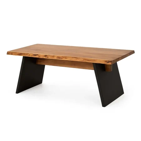 Mesa de comedor en madera de acacia y hierro con tablero 56mm 220x100x77cm - Ixia - 612697IX - foto-blanco