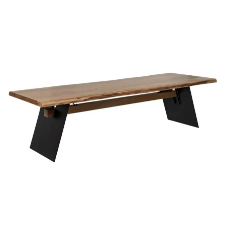 Mesa de comedor rectangular de madera de acacia y hierro tablero 56mm 300x100x77cm - Ixia - 612699IX - foto-blanco