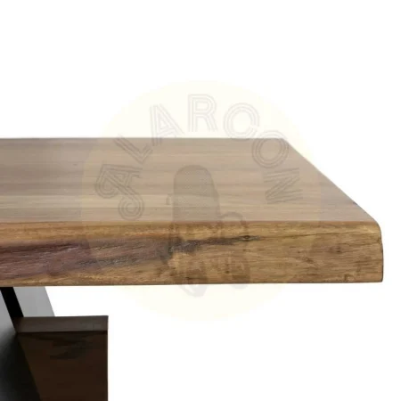 Mesa de comedor rectangular de madera de acacia y hierro tablero 56mm 300x100x77cm - Ixia - 612699IX - foto-secundaria-3