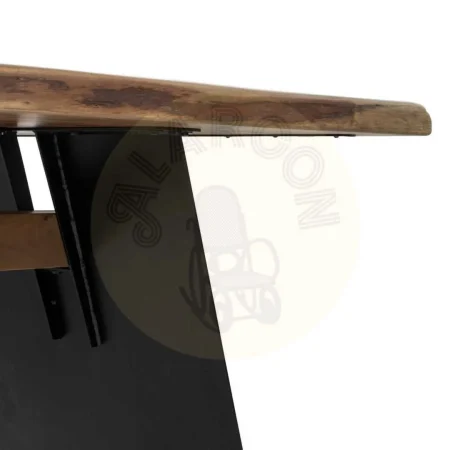 Mesa de comedor rectangular de madera de acacia y hierro tablero 56mm 300x100x77cm - Ixia - 612699IX - foto-secundaria-5