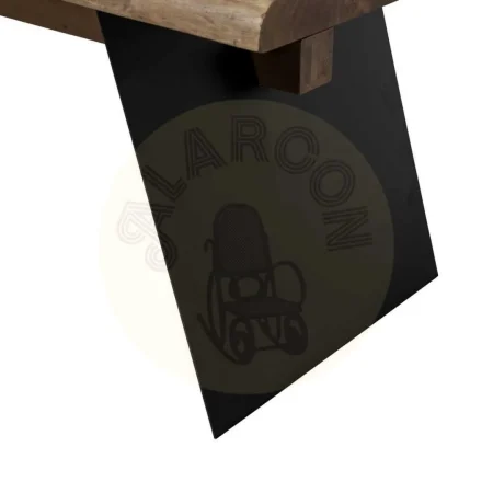 Mesa de comedor rectangular de madera de acacia y hierro tablero 56mm 300x100x77cm - Ixia - 612699IX - foto-secundaria-8