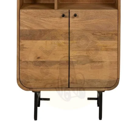 Mueble auxiliar natural en madera de mango y hierro con puertas y estante interior 60x30x160cm - Ixia - 612708IX - foto-secundaria-3