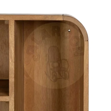 Mueble auxiliar natural en madera de mango y hierro con puertas y estante interior 60x30x160cm - Ixia - 612708IX - foto-secundaria-7
