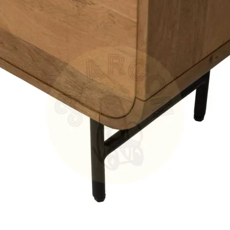 Mueble auxiliar natural en madera de mango y hierro con puertas y estante interior 60x30x160cm - Ixia - 612708IX - foto-secundaria-9