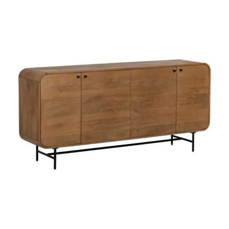 Aparador de madera de mango natural con puertas patas de hierro y una balda interior 170x40x80cm - Ixia - 612711IX - foto-blanco