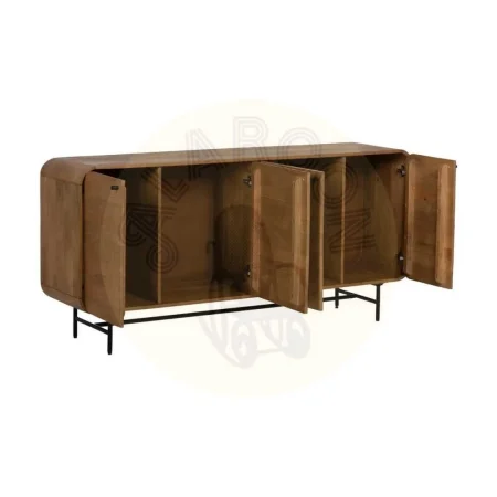 Aparador de madera de mango natural con puertas patas de hierro y una balda interior 170x40x80cm - Ixia - 612711IX - foto-secundaria-1