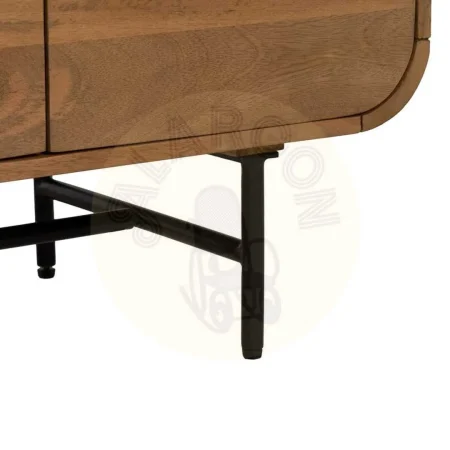 Aparador de madera de mango natural con puertas patas de hierro y una balda interior 170x40x80cm - Ixia - 612711IX - foto-secundaria-8