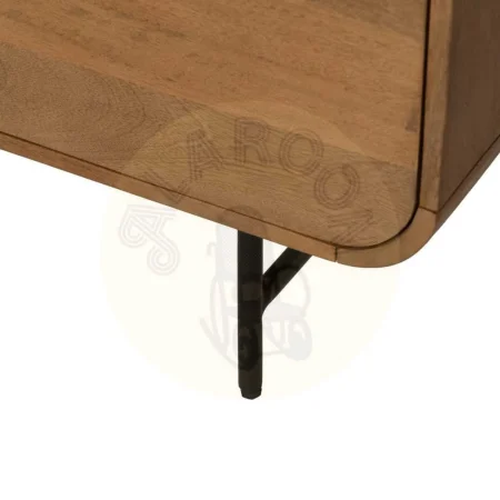 Aparador de madera de mango natural con puertas patas de hierro y una balda interior 170x40x80cm - Ixia - 612711IX - foto-secundaria-9