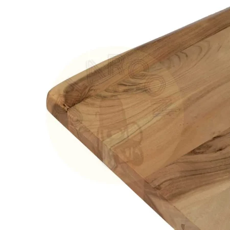 Mesa de comedor en madera de acacia natural con tablero de 5cm y patas en 3 posiciones 180x90x76cm - Ixia - 612794IX - foto-secundaria-1