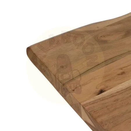 Mesa de comedor de madera de acacia natural tablero 5cm patas ajustables 3 posiciones 240x100x76cm - Ixia - 612795IX - foto-secundaria-2
