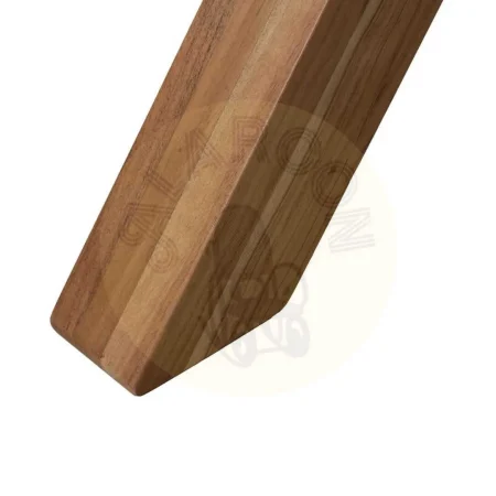 Mesa de comedor de madera de acacia natural tablero 5cm patas ajustables 3 posiciones 240x100x76cm - Ixia - 612795IX - foto-secundaria-7