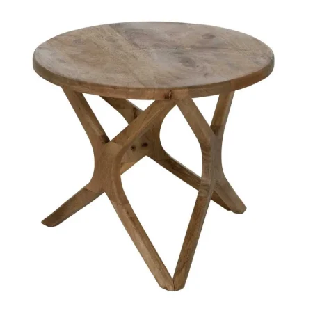 Mesita de madera de mango color miel para decoración 60x60x50cm - Ixia - 612834IX - foto-blanco