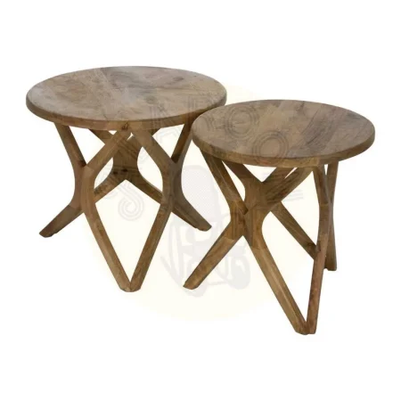 Mesita de madera de mango color miel para decoración 60x60x50cm - Ixia - 612834IX - foto-secundaria-1