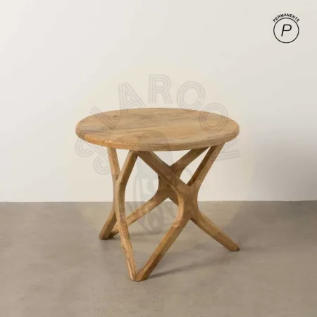 Mesita de madera de mango color miel para decoración 60x60x50cm - Ixia - 612834IX - foto-secundaria-8