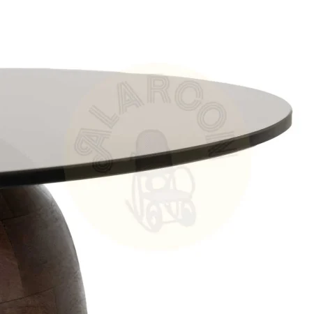 Mesa de centro miel en madera de mango con tablero de cristal 50x50x56cm - Ixia - 612839IX - foto-secundaria-3