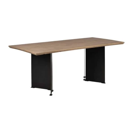 Mesa de comedor natural en madera de mango y hierro 190x90x77cm - Ixia - 612853IX - foto-blanco