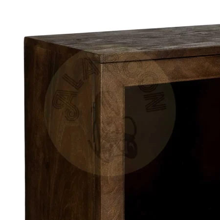 Vitrina marrón en madera de mango con puertas de cristal 80x40x140cm - Ixia - 612865IX - foto-secundaria-2