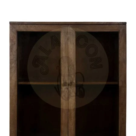 Vitrina marrón en madera de mango con puertas de cristal 80x40x140cm - Ixia - 612865IX - foto-secundaria-3