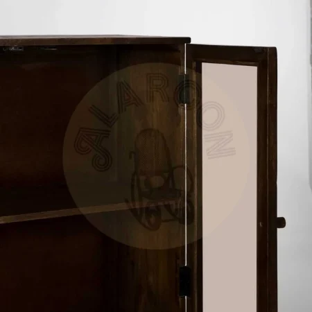 Vitrina marrón en madera de mango con puertas de cristal 80x40x140cm - Ixia - 612865IX - foto-secundaria-4