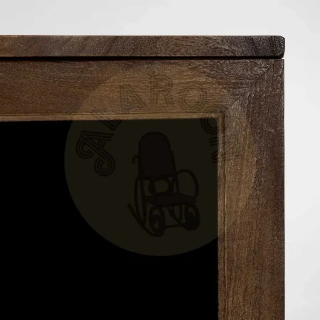 Vitrina marrón en madera de mango con puertas de cristal 80x40x140cm - Ixia - 612865IX - foto-secundaria-6