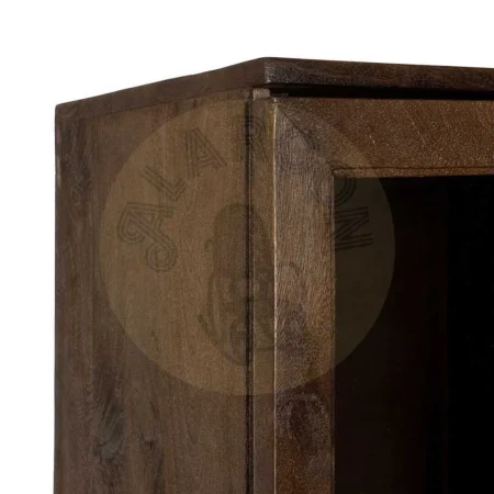 Vitrina de salón marrón en madera de mango y cristal 40x40x180cm - Ixia - 612866IX - foto-secundaria-2