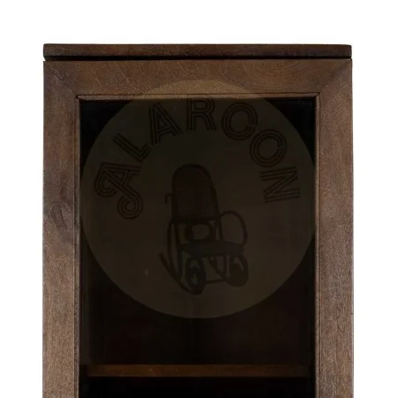 Vitrina de salón marrón en madera de mango y cristal 40x40x180cm - Ixia - 612866IX - foto-secundaria-3