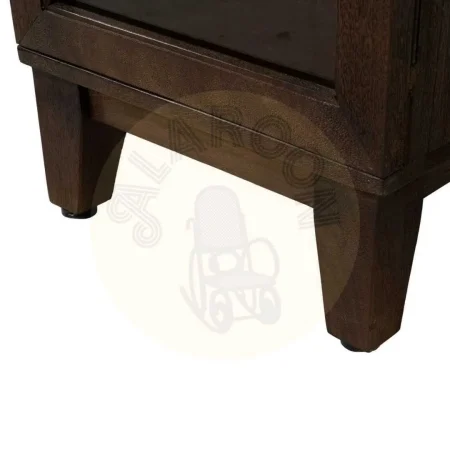 Vitrina de salón marrón en madera de mango y cristal 40x40x180cm - Ixia - 612866IX - foto-secundaria-8