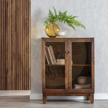 Armario de madera de mango marrón para salón 80x40x100cm - Ixia - 612867IX - foto-secundaria-9