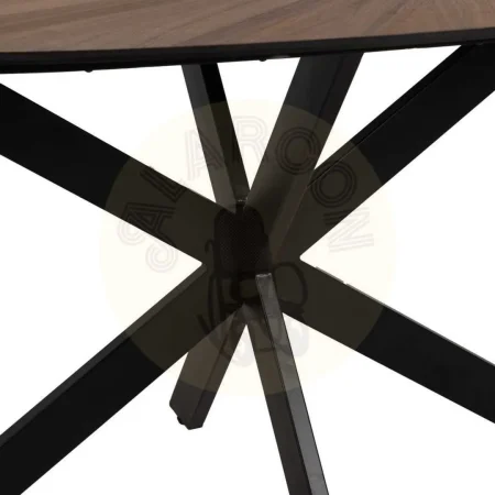 Mesa de comedor natural y negro en DM y metal 178x80x77cm - Ixia - 612895IX - foto-secundaria-4