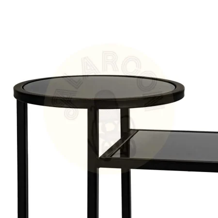 Consola negra de metal y cristal 101x30x83cm - Ixia - 612958IX - foto-secundaria-3