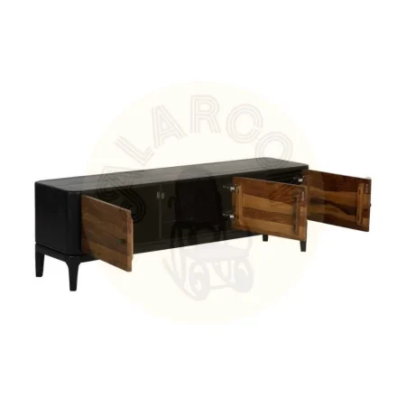 Mueble TV madera de mango y sheesham acabado marrón y negro - Ixia 160x40x50cm - Ixia - 612965IX - foto-secundaria-1