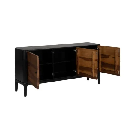 Aparador en madera de mango y sheesham marrón y negro para salón 160x40x75cm - Ixia - 612966IX - foto-blanco