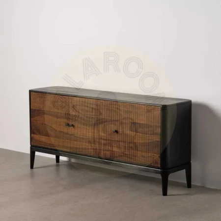 Aparador en madera de mango y sheesham marrón y negro para salón 160x40x75cm - Ixia - 612966IX - foto-secundaria-11