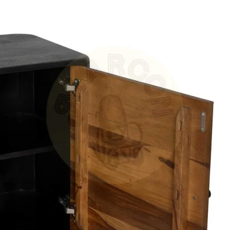 Aparador en madera de mango y sheesham marrón y negro para salón 160x40x75cm - Ixia - 612966IX - foto-secundaria-4