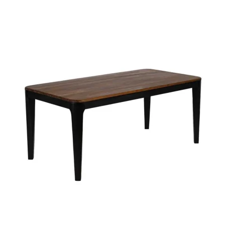 Mesa de comedor para salón marrón y negro en madera de mango y sheesham 180x90x76cm - Ixia - 612968IX - foto-blanco
