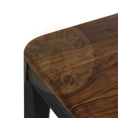 Mesa de comedor para salón marrón y negro en madera de mango y sheesham 180x90x76cm - Ixia - 612968IX - foto-secundaria-1