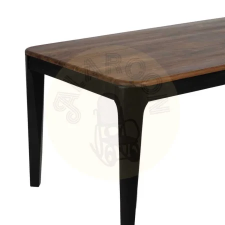 Mesa de comedor para salón marrón y negro en madera de mango y sheesham 180x90x76cm - Ixia - 612968IX - foto-secundaria-4